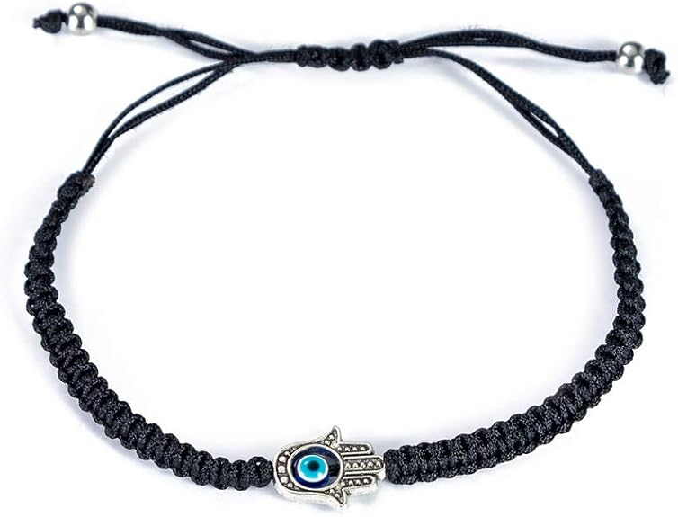 Handmade Red Black String Evil Eye Hand Charm Bracelets for Protection and Luck Adjustable Hand-Woven Cord Thread Friendship Bracelet Amulet Jewelry