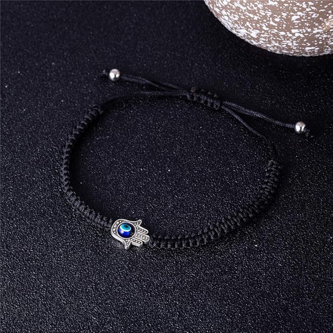 Handmade Red Black String Evil Eye Hand Charm Bracelets for Protection and Luck Adjustable Hand-Woven Cord Thread Friendship Bracelet Amulet Jewelry