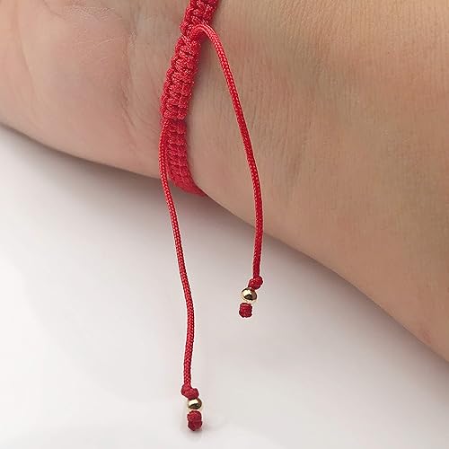 Adjustable Red String Hand-woven Bracelet with Mother of Pearl Cross - Spiritual Jewelry for Women