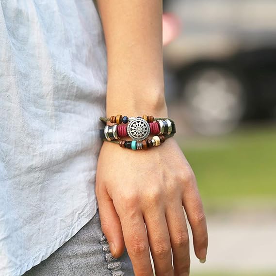 Women Lady Bohemia Wind Beaded Multilayer Hand Woven Bracelet Jewelry