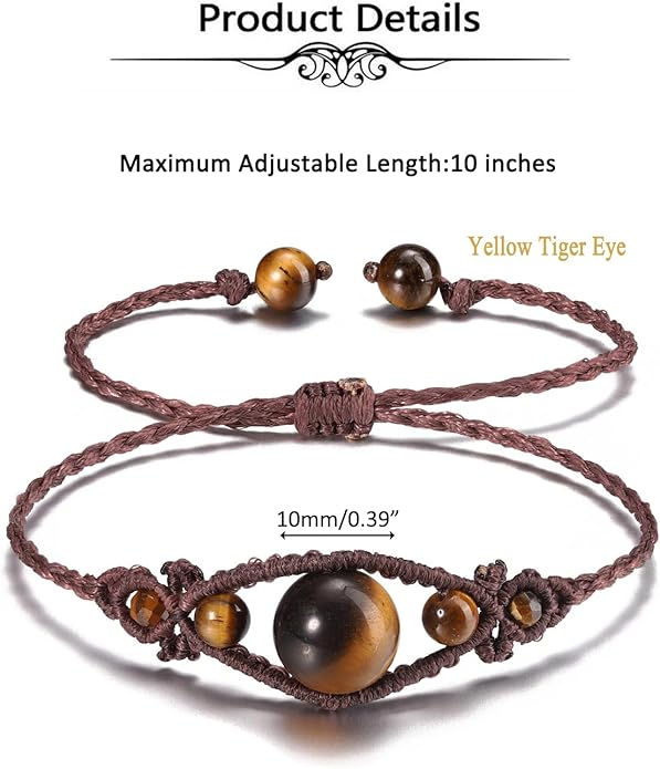 Vintage Bracelets for Women with Real Stones Boho Hand Woven Wrap Healing Crystal Stone Bracelet Braided Jewelry Gifts