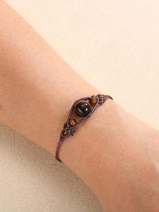 Vintage Bracelets for Women with Real Stones Boho Hand Woven Wrap Healing Crystal Stone Bracelet Braided Jewelry Gifts