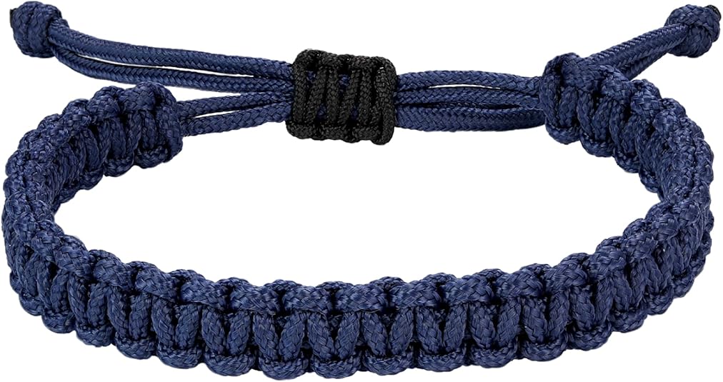 Men's Nautical Rope Bracelet, Hand Braided Paracord Thread Bracelet, Waterproof Adjustable Outdoor Surf Bracelet