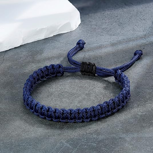 Men's Nautical Rope Bracelet, Hand Braided Paracord Thread Bracelet, Waterproof Adjustable Outdoor Surf Bracelet